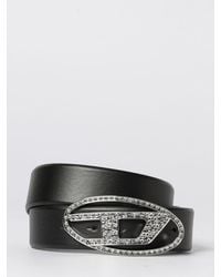 DIESEL - B-1Dr Leather Belt With Rhinestones - Lyst