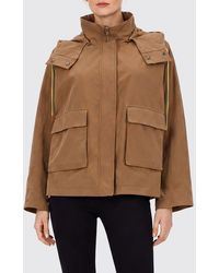 Herno - Relaxed-Fit Short Cotton Jacket With High Neck And Hood - Lyst