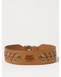 Etro - Leather Belt With Embroidery - Lyst