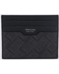 Ferragamo - Flat Calfskin Card Holder With Gancini Logo Detail - Lyst