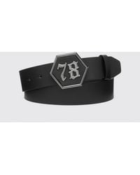 Philipp Plein - Adjustable Smooth Leather Belt With Metal Buckle - Lyst