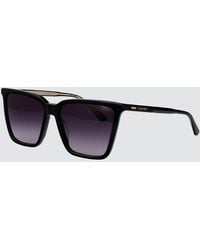 Calvin Klein - Acetate Cat-Eye Sunglasses With Logo - Lyst