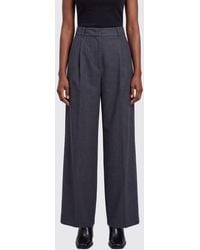 DUNST - High-Waisted Wide Leg Crêpe Trousers With Darts - Lyst