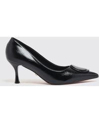 Twentyfourhaitch - Faux Leather Pumps With Mid Stiletto Heel And Almond Toe - Lyst