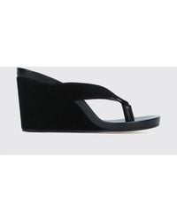Phoebe Philo - Round Suede Wedge Flip-Flops - Lyst