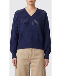 Kangra - Perforated Cotton V-Neck Knit - Lyst