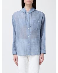 DUNST - Check Cotton Hooded Shirt - Lyst