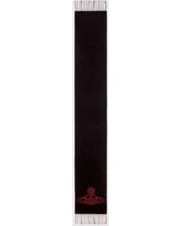 Vivienne Westwood - Orb Logo Pattern Wool Scarf With Fringed Edges - Lyst