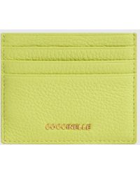 Coccinelle - Metallic Grained Leather Card Holder - Lyst