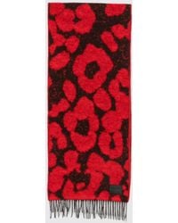 Paul Smith - Animal Print Wool Scarf With Fringed Edges - Lyst
