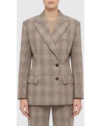 Anine Bing - Aretha Double-Breasted Tartan Virgin Wool Blazer - Lyst