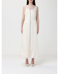 Fabiana Filippi - Organza Midi Dress With Applied Rhinestones - Lyst