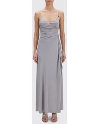 Versace - Robe De Soirée Longue En Jersey De Viscose Avec Bretelles Logo - Lyst