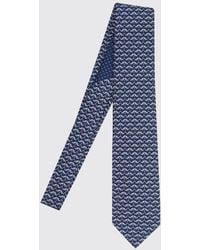 Ferragamo - Pure Silk Tie With Contrasting Graphic Print - Lyst