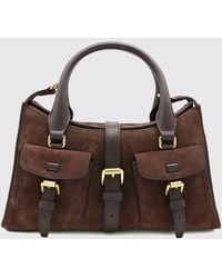 Mulberry - Roxanne Suede Handbag With Double Buckles - Lyst