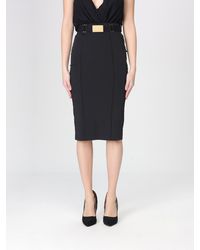 Elisabetta Franchi - Light Crêpe Dress With Raw Cut Fabric - Lyst