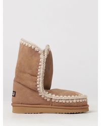 Mou - Eskimo Suede Boots With Wool Stitching - Lyst