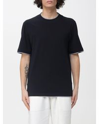 Brunello Cucinelli - Cotton Crew-Neck T-Shirt With Contrasts - Lyst
