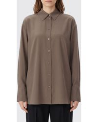 TOTEME - Relaxed Fit Pure Silk Shirt With French Collar - Lyst