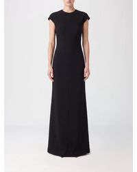Jil Sander - Long Virgin Wool Dress With Short Sleeves And Back Slit - Lyst