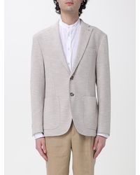 Manuel Ritz - Cotton And Linen Single Breasted Blazer - Lyst