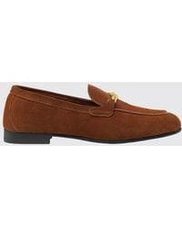 Versace - Suede Loafers With Medusa Bit - Lyst