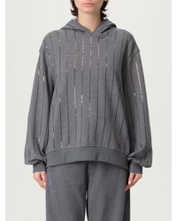 Brunello Cucinelli - Felpa Con Cappuccio E Paillettes - Lyst