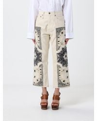 R13 - Jeans Cropped Fit De Denim Con Bordados - Lyst