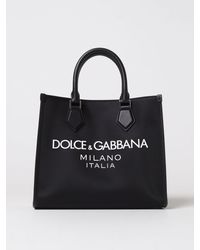 Dolce & Gabbana - Bag In Nylon And Leather With Rubberized Logo - Lyst
