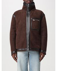 Fendi - Jacke Aus Shearling Mit Logo-Prägung - Lyst