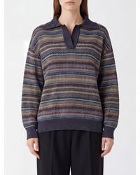 Missoni - Multicolour Striped Knit Polo With V-Neck And Relaxed Fit - Lyst