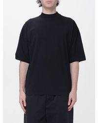 Jil Sander - Cotton T-Shirt With Mock Neck And Dropped Shoulders - Lyst