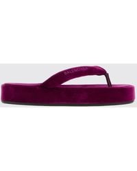 Balenciaga - Velvet Platform Flip-Flops - Lyst