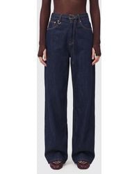 Zimmermann - High-Waisted Wide-Leg Denim Jeans With Adjustable Waist Belt - Lyst
