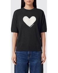 Zadig & Voltaire - Zadig &Amp Voltaire Heart-Print Short-Sleeved 100% Cashmere Jumper - Lyst