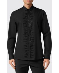 Philipp Plein - Cotton Poplin Shirt With Rhinestones - Lyst