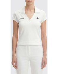 Courreges - Courr&Egrave	Ges Cotton Polo Shirt With Logo - Lyst
