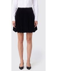 Emporio Armani - High-Waisted Velvet Balloon Midi Skirt - Lyst