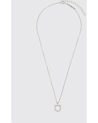 Ferragamo - Tone Brass Necklace With Glass Details - Lyst