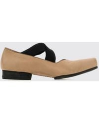 Uma Wang - Mary Jane Leather Flats With Square Toe And Elasticized Laces - Lyst