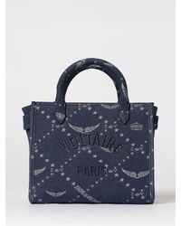Zadig & Voltaire - Zadig &Amp Voltaire Angel Cotton Denim Bag With Logo - Lyst