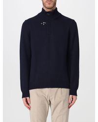 Fay - Wool Long-Sleeved Turtleneck With Iconic Toggle Fastening - Lyst