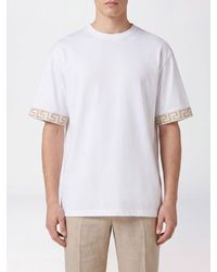 Versace - Nylon T-Shirt With Greca Pattern And Crew Neck - Lyst