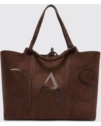 Casadei - Galleria Large Suede Tote Bag With Monogram - Lyst