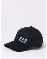 EA7 - Cotton Logo Print Hat - Lyst