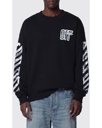 Off-White c/o Virgil Abloh - Oversized Cotton Jumper With Arrow And Diag Print - Lyst