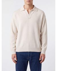 Roberto Collina - Long-Sleeved Merino Wool Knit Polo Shirt - Lyst