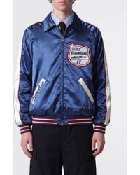 Needles - Satin Varsity Bomber Jacket With Embroidered Patches - Lyst