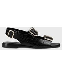 Doucal's - Python Print Leather Sandals - Lyst