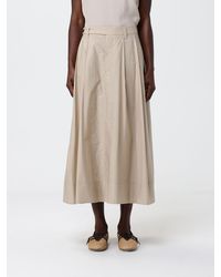 Brunello Cucinelli - Poplin Midi Skirt With Monili - Lyst